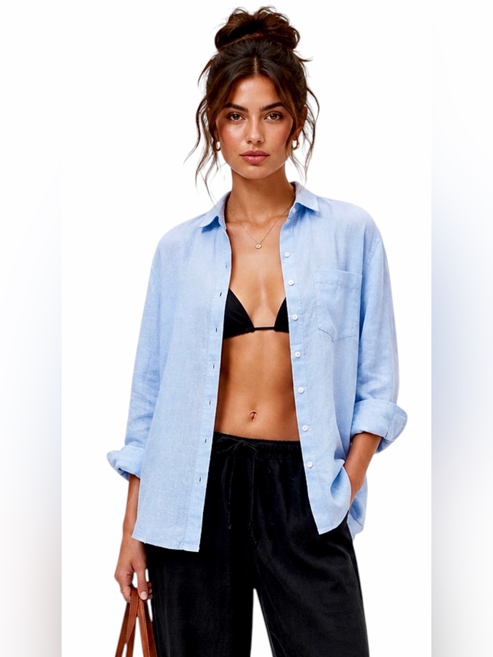 J.Crew – Garçon Classic Shirt in Cotton-Linen Blend Gauze Majestic Sky – Sz. 12 - Picture 2 of 7